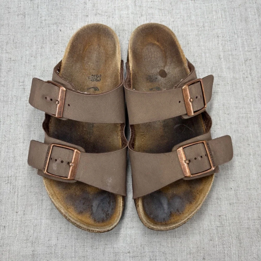 Birkenstock Arizona Kids Mocha Brown Birko-Flor Sandals EU 33 US 2-2.5